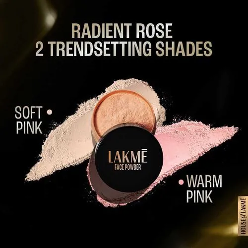 Lakme Face Powder - Matte Finish, Oil Control, For Rosy Glow, 40 g Soft Pink
