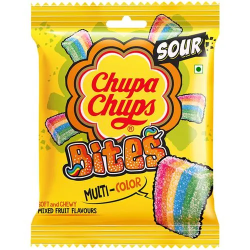 Chupa Chups Sour Bites Mixed Fruit Flavour Soft Chewy Toffee 61.6 g