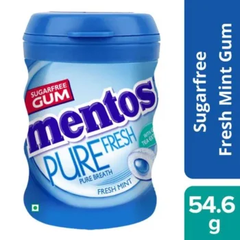 Mentos Pure Fresh Sugarfree Fresh Mint Chewing Gum - With Green Tea Extract 54.6 g Bottle