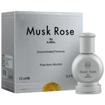 Ajmal Musk Rose Concentrated Floral Perfume Free From Alcohol For Unisex, 12 ml