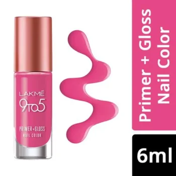 Lakme 9 to 5 Primer + Gloss Nail Color 6 ml Pink Pace
