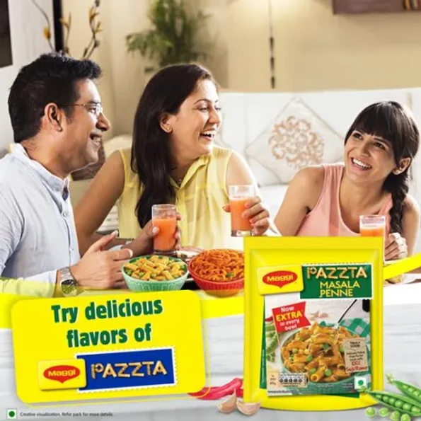 MAGGI Pazzta Masala Penne - Made With 100% Suji/Rawa, 139 g Family Saver Pack, Pouch