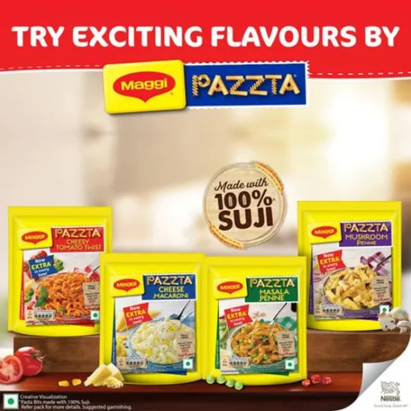 MAGGI Pazzta Masala Penne - Made With 100% Suji/Rawa, 139 g Family Saver Pack, Pouch