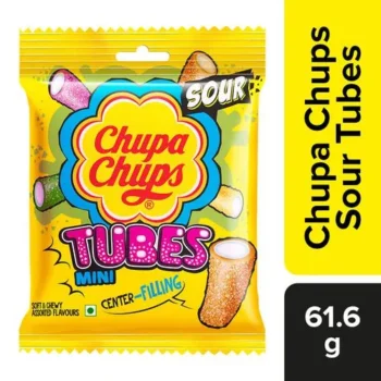 Chupa Chups Sour Mini Tubes Mixed Fruit Flavour Soft Chewy Toffee 61.6 g