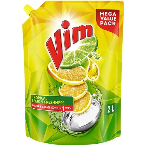 Vim Dishwash Liquid Gel Lemon Refill Pouch 2 L