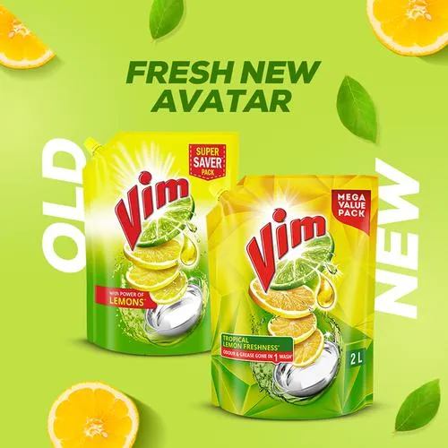 Vim Dishwash Liquid Gel Lemon Refill Pouch 2 L