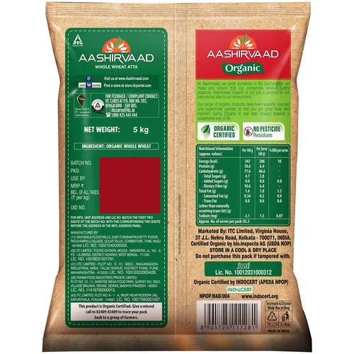 Aashirvaad Organic Whole Wheat Atta 5 kg