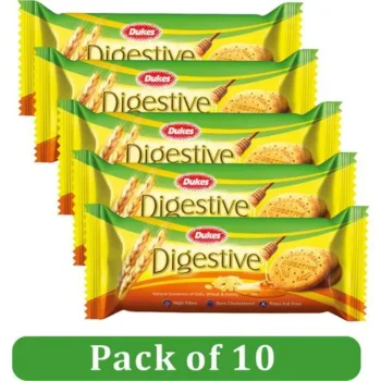 Dukes Digestive Biscuit With Oats, Wheat & Honey - Rich In Fibre Zero Cholesterol, 100 g (Pack of 10)