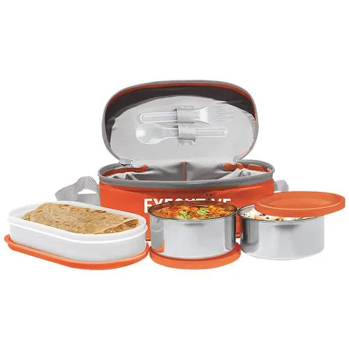 Milton Executive Lunch Insulated Tiffin With Leakproof Containers - Orange 3 pcs