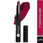 SUGAR Cosmetics Matte Attack Transferproof Lipstick - Bluish Red/Cool-toned Red, Highly Pigmented, Long Lasting, 2 g 17 Grateful Red