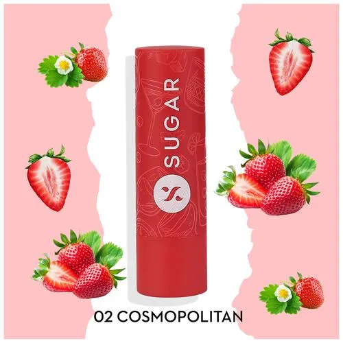 SUGAR Cosmetics Tipsy Lips Moisturising Balm - For Smooth & Plump Lips, Relieves Dryness, Promotes Cell Repair, 4.5 g 02 Cosmopolitan