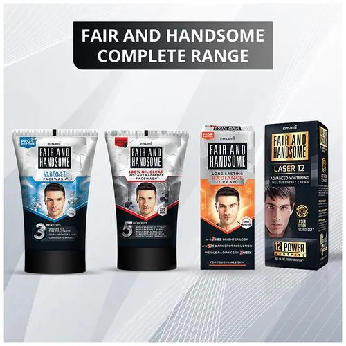 Fair And Handsome Instant Radiance Face Wash, Pro-Peptide, Instant Radiance, Washes Of Fine Pollutants, Cooling Freshness, 100 g