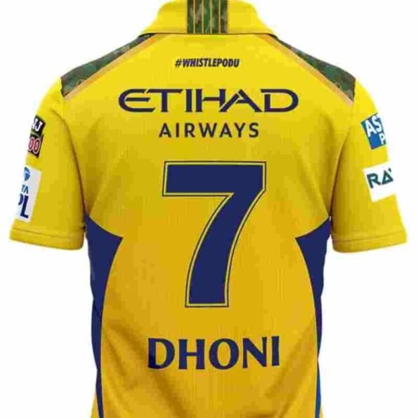 CSK Jersey MS Dhoni 7 - Chennai Cricket Team Half Sleeve Jersey